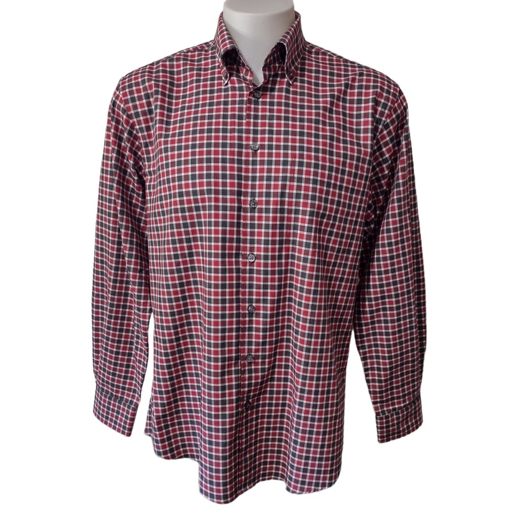 Scott Barber Shirt Men's Large Long Sleeve Business Collared Pocket Preppy
